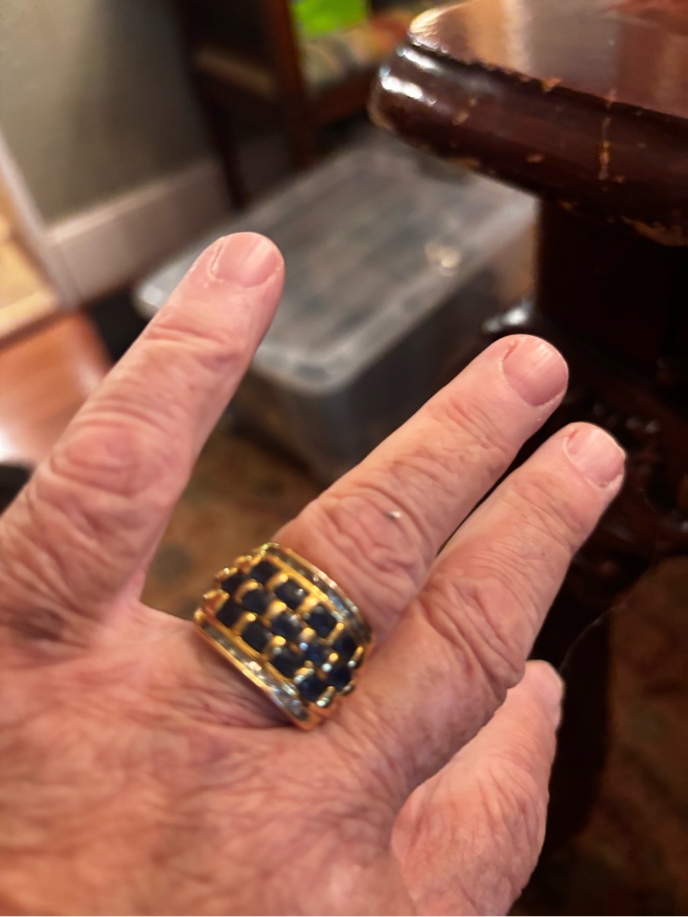Gold and Black Statement Women’s Ring - Bold Wide Band